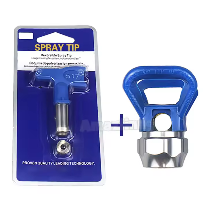 Boquilla de punta de pulverización sin aire con serie protectora de 7/8 "para pistola pulverizadora de pintura sin aire de alta presión, punta de pulverización de aerógrafo, herramientas para el jardín y hogar - 1