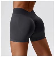 Pantalones cortos de yoga sin costuras para mujer, shorts con espalda en V, realce de glúteos, ropa de gimnasio, fitness - details 18