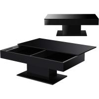 Mesa auxiliar de salón para café o té con efecto madera y blanco - details 3