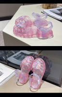 Zapatos de gelatina bolsa cabeza Velcro zapatos de playa amor bebé suela suave zapatos de cristal. - details 21