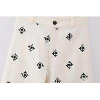Pantalones de Lino Boho Vintage para Mujer Moda de Verano 2023 Pantalones Suaves con Bordado para Chicas - details 13