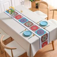 Mantel de Mesa de Cerámica Vintage Azul y Blanco Impermeable para Cocina y Sala de Estar - details 3