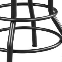 Taburete sintético Alto Redondo Ajustable en Altura con Dos reposapiés, Silla de Cocina con Marco de Metal para Cocina, Restaurante Bistrot Negro - details 7