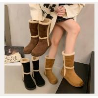 Botas de mujer de punta redonda de felpa,tacón alto,elegantes,invierno - details 21