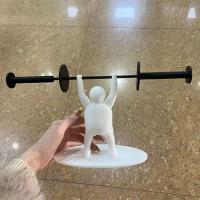 Soporte de papel higiénico con estampado 3D único, decoración de levantador de pesas, soporte para rollo de papel higiénico, servilletero con barra para Hotel - details 6