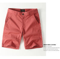 Pantalones cortos cargo de puro algodón, corte slim, pantalones gruesos de color liso. - details 5