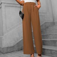 Pantalones de oficina de cintura alta y pierna recta para mujer para otoño - details 7
