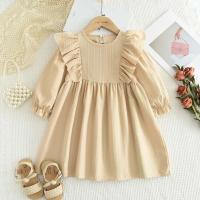 Vestido liso informal de otoño, vestidos plisados ​​de manga larga para niñas, ropa rosa, nueva ropa de moda para niños - details 5
