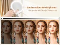 Espejo de Maquillaje con Luz 8 Pulgadas, 10X de Ampliación, 3 Luces de Color, Brillo Ajustable, Soporte Altitudinal - details 1