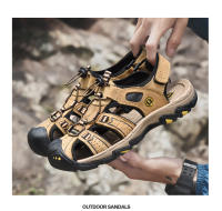 Sandalias de cuero genuino para hombre, zapatos de playa de piel de vaca transpirables, sandalias deportivas para senderismo al aire libre, sandalias romanas para hombre - details 12
