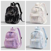 Mochila de viaje de gran capacidad de estilo coreano, mochila informal de moda con cremallera, mochilas escolares ligeras y bonitas para estudiantes para mujer - details 5