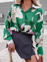 Nuevo Camisa estampada de manga larga Top informal suelto - details 4