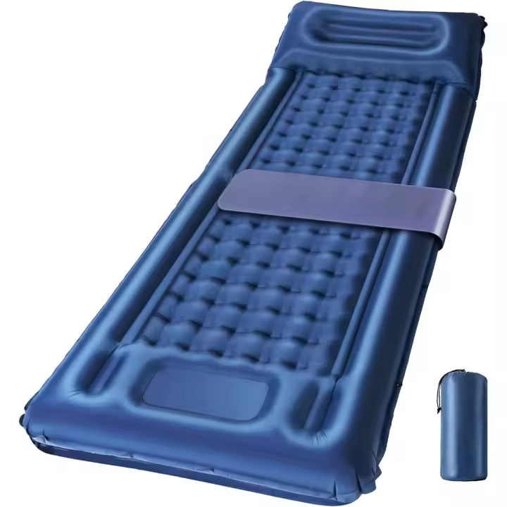 Mat de Camping Inflable Ultraligero 12CM Impermeable y Conectable con Bomba Incorporada - 1