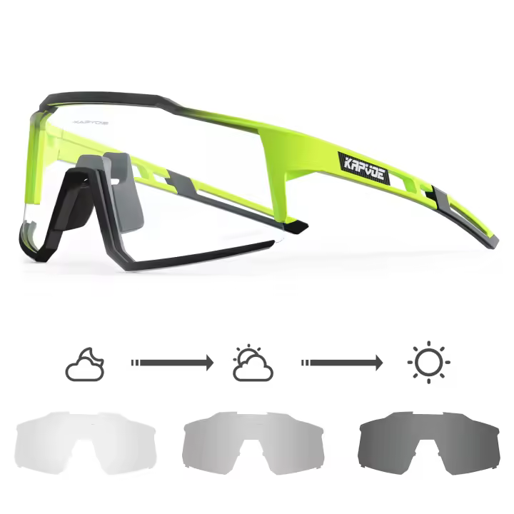 Kapvoe-gafas de sol fotocromáticas rojas para ciclismo, lentes deportivas para bicicleta de montaña - 1