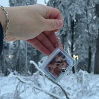 Mini Small Photo Album Keychain 16 Pictures Book Holder Keyring DIY Gifts for Boyfriend Girlfriend - details 5