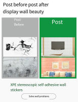 Pegatinas de Pared de Agua Impermeables Autoadhesivas Engrosadas Decoración de Habitación 35x35cm - details 0