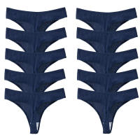 10PCS Conjunto De Bragas De Algodón Para Mujer Estilo Deportivo Y Sexy Transpirables Cómodas Y Suaves G-Strings En Rayas - details 21