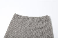BUNO-Conjunto de 2 piezas de punto para vacaciones para mujer, camisetas sin mangas cortas con cuello oblicuo y faldas largas de cintura alta, trajes a juego de tendencia femenina - details 9