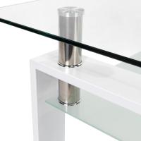 Mesa Moderna de Centro con Tapa de Cristal Transparente y Base de Metal Negro (100x60 cm) - details 14
