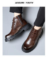 Nuevas botas de cuero de algodón. Botas cortas de locomotora interior de suela gruesa de estilo británico fino. - details 25