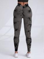 Tie Dye Sport Leggings Mujeres Scrunch Butt V-Cintura Pantalones de yoga sin costuras Fitness Running Medias - details 14