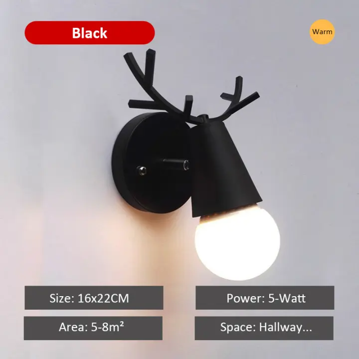 Lámpara de Pared TOMAXIN 16CM con Arte de Cuerno de Hierro Luz Cálida Retro Simple para Sala de Estar Baño Dormitorio Estudio Material de Hierro Fundido Color Blanco Tipo de Bombilla LED Producto Normal - 1