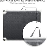 Tumbona plegable de aluminio sin sombrilla, Azul - details 11