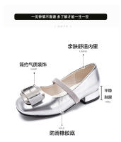 Nuevos zapatos de ballet de cabeza cuadrada francesa arco princesa tacón alto zapatos casuales solo - details 1