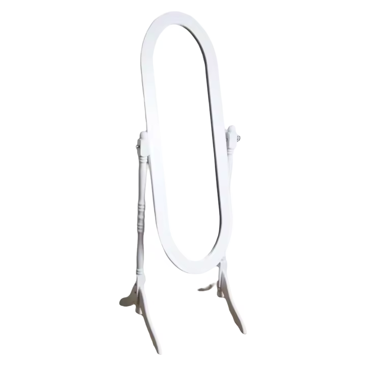 Espejo basculante Nishano Cheval, Espejo vestidor con peana, tamaño Grande, Color Blanco - 1