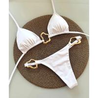 Nuevo Bikini Sexy de Color sólido con cordones dividido traje de baño de dos piezas para mujer - details 1