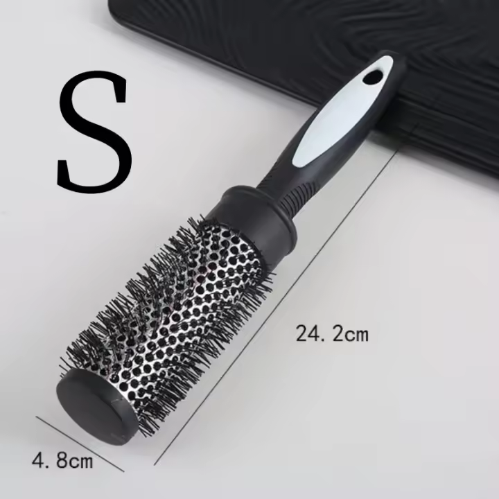 Peine Redondo Cepillo de Nailón para Estilizar el Cabello Tubo Termérico de Aluminio - 1