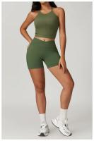 Pantalones cortos de Yoga sin costuras para mujer, ropa deportiva para Fitness, levantamiento de glúteos, gimnasio, correr - details 5
