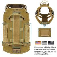Correas Tácticas Militares Juego de Correa y Collar para Perros Vestido Táctico Grande MOLLE con Bolsas y Bandera - details 2