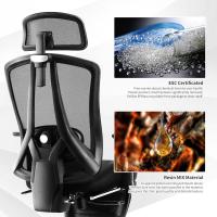 Silla Ergonómica Escritorio Silla Oficina con 2-Eje Soporte Lumbar Regulable, Sillas Escritorio a Malla Carbón Sillas Ejecutiva Ordenador Respaldo Alto Cadeira Asiento Cascada Carga 150kg - details 13