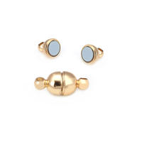 6 juegos de 5MM, 6MM, 8MM, 10MM, 18K, Color dorado, latón, bola ovalada/redonda, collar magnético, pulseras, cierres de conexión, suministros para fabricación de joyas - details 18