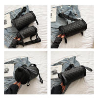 Bolso pequeño para mujer, nuevo cilindro acolchado, hombro Simple, personalidad, correa ancha, bolso tipo cubo - details 3