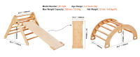 SucceBuy Juego de triángulos Pikler, juguetes de escalada Montessori para niños pequeños de 1 a 3 años, patio interior de madera con triángulo y rampa - details 6