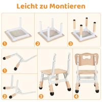 Juego de mesa y 2 sillas para niños, muebles de grupo para asientos infantiles, altura ajustable - details 16