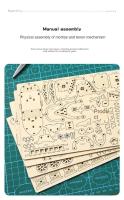 Rompecabezas de madera 3d para niños, conjunto de modelos de construcción mecánicos Montessori DIY, juguetes para construir motocicletas, dirigibles, coches, trenes - details 57