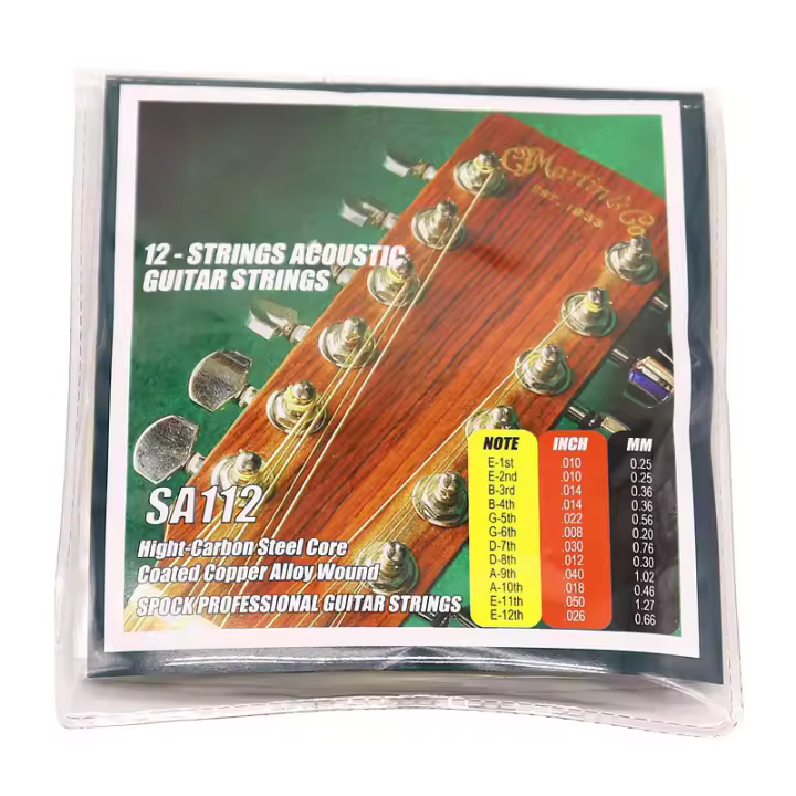 Cuerdas de Guitarra Acústica de 12 Pulgadas V-Glory Núcleo de Acero de Alto Carbono - 1