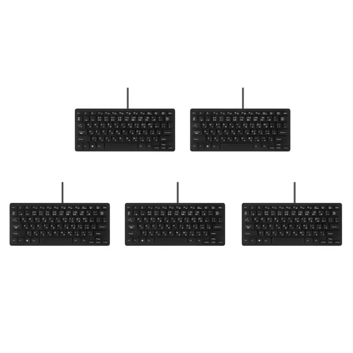 Teclado bilingüe Japonés/Inglés con cable USB para tableta/Windows PC/ordenador portátil/IOS/Android, 5 uds. - 1