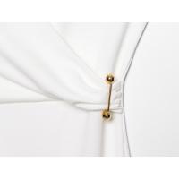 BUNO-Vestido con broche, cuello en V, sin mangas, vestido plisado para mujer, vestidos Midi para mujer, vestidos largos elegantes para mujer - details 6