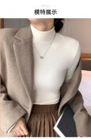 Elegante Suéter de Medio Cuello de Punto para Mujer 2025 Moda Coreana Tops de Punto con Mangas Largas - details 10