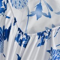 Sábana de Cama Impresa con Flor Azul Funda de Almohada de Lino Reactive para Cama Individual/Reina/Rey Protector de Almohada de Tela Elástica - details 3