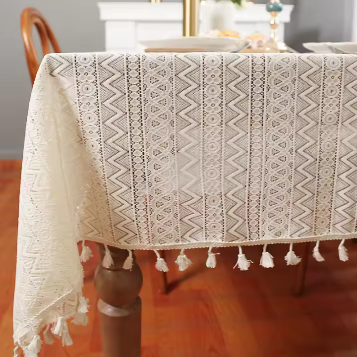 Mantel de lino para mesas rectangulares, manteles franceses lavables para fiestas, mesa de comedor de cocina interior y exterior - 1