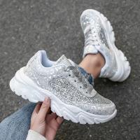 Zapatillas de moda para mujer Lentejuelas Leopardo Ligeras de fondo grueso Zapatillas casuales para mujer - details 0