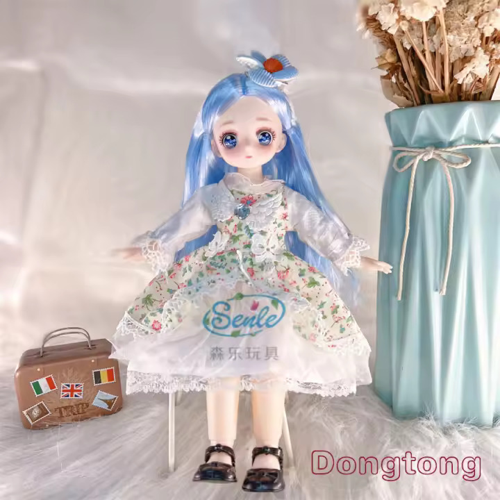 Muñecas de Ojos de Anime para niños y niñas, Cara de cómic articulada con bolas, vestidos, ropa, vestido, 30cm, 1/6 - 1