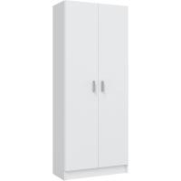 Armario Multiusos, Escobero, 2 Puertas, Acabado en Color Blanco Mate, Medidas: 73 cm (Ancho) x180 cm (Alto) x 37 cm (Fondo) - details 0