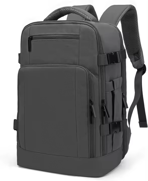 ZHXX Mochila Viaje Cabina Avion 40x20x25, Mochila Cabina para Ryanair, Bolsa de Viaje Ryanair 40x20x25 Es Impermeable, Equipaje de Mano con Puerto de Carga y Bolsillo Antirrobo. (Gris Elegante) - 1