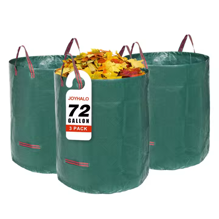 3-piece reusable yard garbage bag, lawn and leaf bag, heavy-duty garden bag with gardening gloves, vertical garden garbage bag - 1